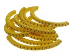 Návlečka na vodič, průřez 0,2-1,5mm2 / délka 3mm, s potiskem "0-9", žlutá