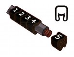 Návlečka na vodič, průřez 0,2-1,5mm2 / délka 3mm, s potiskem "L", černá
