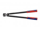 Pákové dvojruční nůžky ke stříhání Al a Cu kabelů do průměru 27 mm, Knipex.﻿