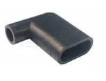 Kryt objímky úhlový jednopólový 6,3mm PVC černý